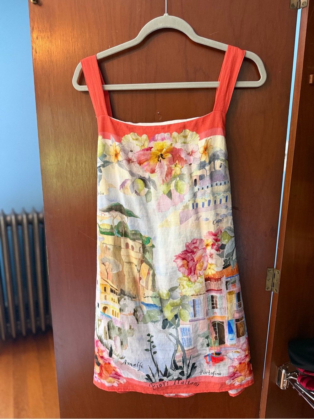 Orange Linen-Blend Sundress